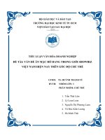 TIỂU LUẬN VĂN HÓA DOANH NGHIỆP VẤN ĐỀ ĂN MẶC HỞ HANG TRONG GIỚI SHOWBIZ VIỆT NAM HIỆN NAY TRÊN GÓC ĐỘ CHỦ THỂ