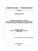 Market development strategy for real estate business of FPT corporation in the south east of Vietnam during 2012 to 2016.