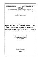 Định hướng chiến lược phát triển sản xuất kinh doanh ngành may công nghiệp Việt Nam đến năm 2010