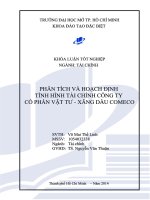 Phân tích và hoạch định tình hình tài chính công ty cổ phần vật tư xăng dầu COMECO