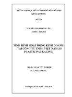 Tình hình hoạt động kinh doanh tại công ty TNHH Việt Nam JS PLASTIC PACKAGING