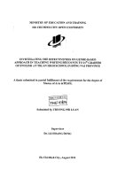 Investigating the effectiveness on genre based approach in teaching writing recounts to 11 th graders of English at Tri An high school in Dong Nai provine