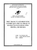 Thực trạng và giải pháp nâng cao hiệu quả cho vay trung và dài hạn tại Ngân hàng công thương Chi nhánh 4