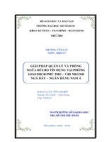 Giải pháp quản lý và phòng ngừa rủi ro tín dụng tại phòng giao dịch Phú Thọ Chi nhánh Ngã Bảy Ngân hàng Nam Á