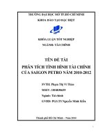 Phân tích tình hình tài chính của SaiGon Petro năm 2010 đến 2012