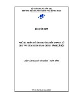 Những nhân tố ảnh hưởng đến doanh số cho vay của ngân hàng chính sách xã hội