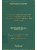 The effectiveness of teaching and learning professional English in accounting at the collece of finance and customs