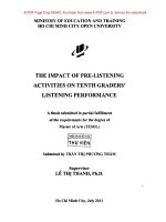 The impact of pre listening activities on tenth graders listening performance