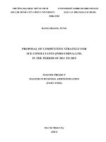 Proposal of competitive strategy for SCE consultants (Indo China) LTD. in the period of 2011 to 2015