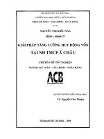 Giải pháp tăng cường huy động vốn tại ngân hàng TMCP Á Châu