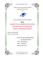 Nghiên cứu quy trình sản xuất nước chanh dây bổ sung thạch gấc có hoạt tính kháng Oxi hóa