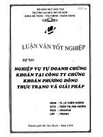Nghiệp vụ tự doanh chứng khoán tại công ty chứng khoán Phương Đông. Thực trạng và giải pháp