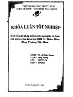 Một số giải pháp nhằm phòng ngừa và hạn chế rủi ro tín dụng tại SGD II Ngân hàng công thương Việt Nam