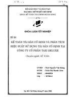Kế toán tài sản cố định và phân tích hiệu suất sử dụng tài sản cố định tại công ty cổ phần taxi Deluxe