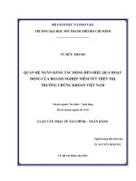 Quan hệ ngân hàng tác động đến hiệu quả hoạt động của doanh nghiệp niêm yết trên thị trường chứng khoán Việt Nam
