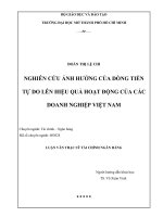 Nghiên cứu ảnh hưởng của dòng tiền tự do lên hiệu quả hoạt động của các doanh nghiệp Việt Nam