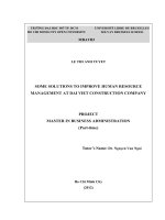 Some solutions to improve human resource management at Dai Viet construction company