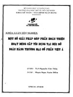 Một số giải pháp góp phần hoàn thiện hoạt động cấp tín dụng tại hội sở Ngân hàng thương mại cổ phần Việt Á