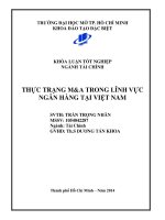 Thực trạng M và A trong lĩnh vực ngân hàng tại Việt Nam