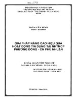 Giải pháp nâng cao hiệu quả hoạt động tín dụng tại ngân hàng TMCP Phương Đông chi nhánh Phú Nhuận