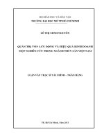 Quản trị vốn lưu động và hiệu quả kinh doanh một nghiên cứu trong ngành thủy sản Việt Nam