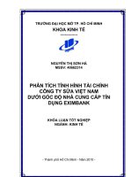 Phân tích tình hình tài chính công ty sữa Việt Nam dưới góc độ nhà cung cấp tín dụng EXIMBANK