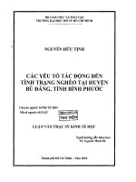 Các yếu tố tác động đến tình trạng nghèo tại huyện Bù Đăng, tỉnh Bình Phuớc