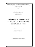 Thẩm định lại tính hiệu quả của dự án xây dựng siêu thị CO OPMART An Đông