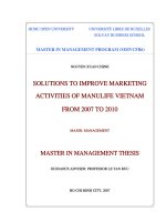 Solutions to improve marketing activities of manulife Vietnam from 2007 to 2010