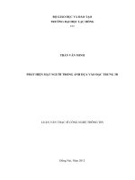 Luận văn thạc sĩ công nghệ thông tin Phát hiện mặt người trong ảnh dựa vào đặc trưng 3d
