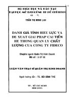Đánh giá tính hiệu lực và đề xuất giải pháp cải tiến hệ thống quản lý chất lượng của công ty Fideco