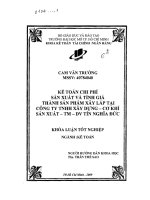 Kế toán chi phí sản xuất và tính giá thành sản phẩm xây lắp tại công ty TNHH xây dựng cơ khí sản xuất thương mại dịch Tín Nghĩa Đức