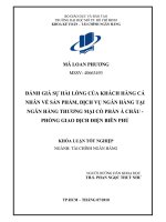 Đánh giá sự hài lòng của khách hàng cá nhân về sản phẩm, dịch vụ ngân hàng tại ngân hàng thương mại cổ phần Á Châu Phòng giao dịch Điện Biên Phủ