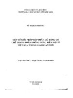 Một số giải pháp góp phần mở rộng cơ chế thanh toán không dùng tiền mặt ở Việt Nam trong giai đoạn mới