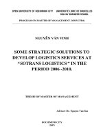 Some strategic solutions to develop logistics services at Sotrans logistics in the period 2006 to 2010