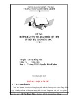 skkn hướng dẫn cho học sinh cách khai thác và tìm tòi lời giải từ một bài toán