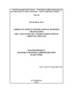 Crossculture in international business negotiation the case study of C food international group in Vietnam