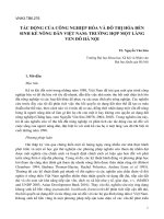 Tác động của công nghiệp hóa và đô thị hóa đến sinh kế nông dân việt nam, trường hợp một làng ven đô hà nội