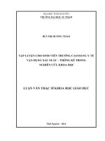 tập luyện cho sinh viên trường cao đẳng y tế vận dụng xác suất - thống kê trong nghiên cứu khoa học