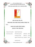 Báo cáo Bài tập lớn: Phân tích thiết kế hệ thống quản lý thư viện sách