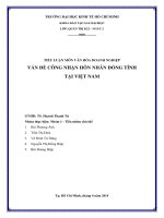TIỂU LUẬN MÔN VĂN HÓA DOANH NGHIỆP VẤN ĐỀ CÔNG NHẬN HÔN NHÂN ĐỒNG TÍNH TẠI VIỆT NAM