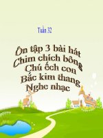 bài giảng âm nhạc 2 bài 32 ôn tập hát chim chích bông. chú ếch con. bắc kim thang