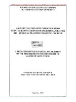 An investigation into communication strategies of students of English major at Ba Ria Vung Tau teachers training college