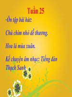bài giảng âm nhạc 2 bài 25 ôn tập hát chú chim nhỏ dễ thương. hoa lá mùa xuân