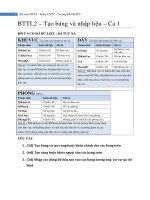 bài tập tạo bảng và nhập liệu