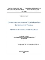 Factors affecting consumers use of bank card payment at POS terminal A study of technology acceptance model