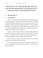 PHÂN TÍCH CÁC YẾU TỐ MÔI TRƯỜNG BÊN NGOÀI TÁC ĐỘNG ĐẾN HOẠCH ĐỊNH CHIẾN LƯỢC KINH DOANH CỦA KHÁCH SẠN SOFIEL LEGEND METROPOLE HÀ NỘI
