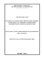 xây dựng và sử dung phần mềm dạy học sinh học cơ thể thực vật - sinh học 11 theo hướng tích hợp truyền thông đa phương tiện