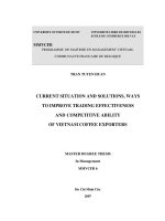 Current situation and solutions, ways to improve trading effectiveness and competitive ability of Vietnam coffee exporters