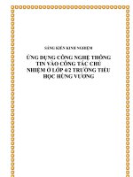 skkn ứng dụng công nghệ thông tin vào công tác chủ nhiệm ở lớp 42 trường tiểu học hùng vương